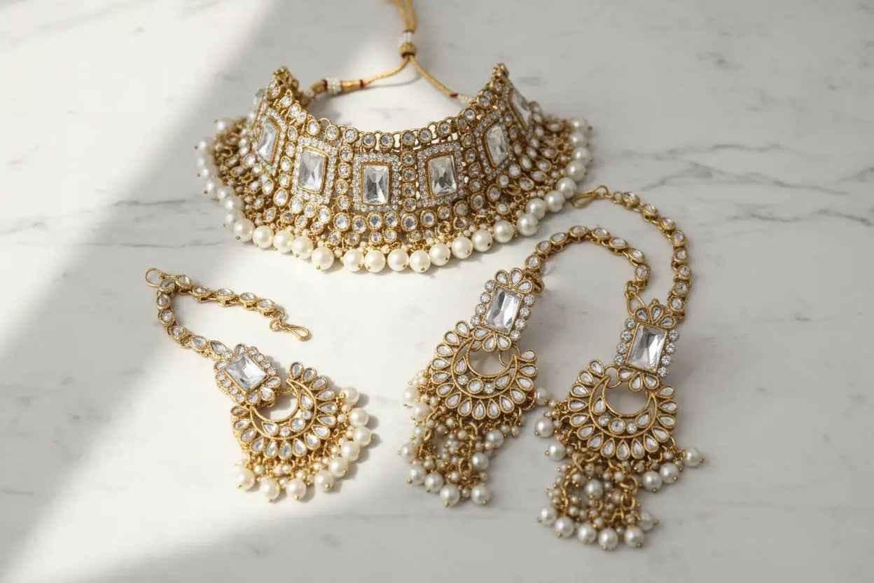 Kundan Choker Necklace Set