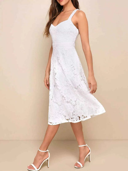 Lace A-Line Midi Dress