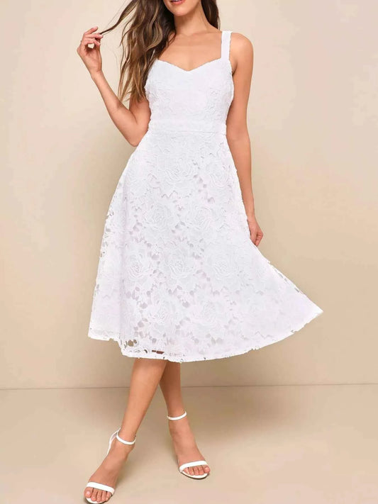 Lace A-Line Midi Dress