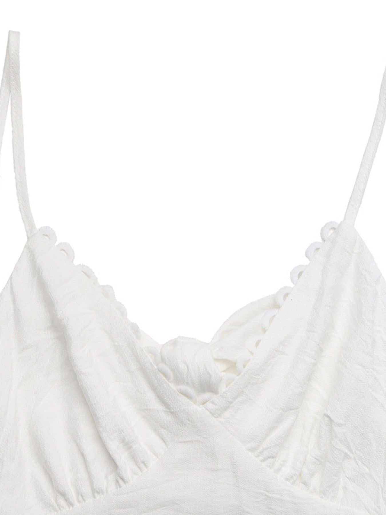 Lace Detail V-Neck Tiered Maxi Dress