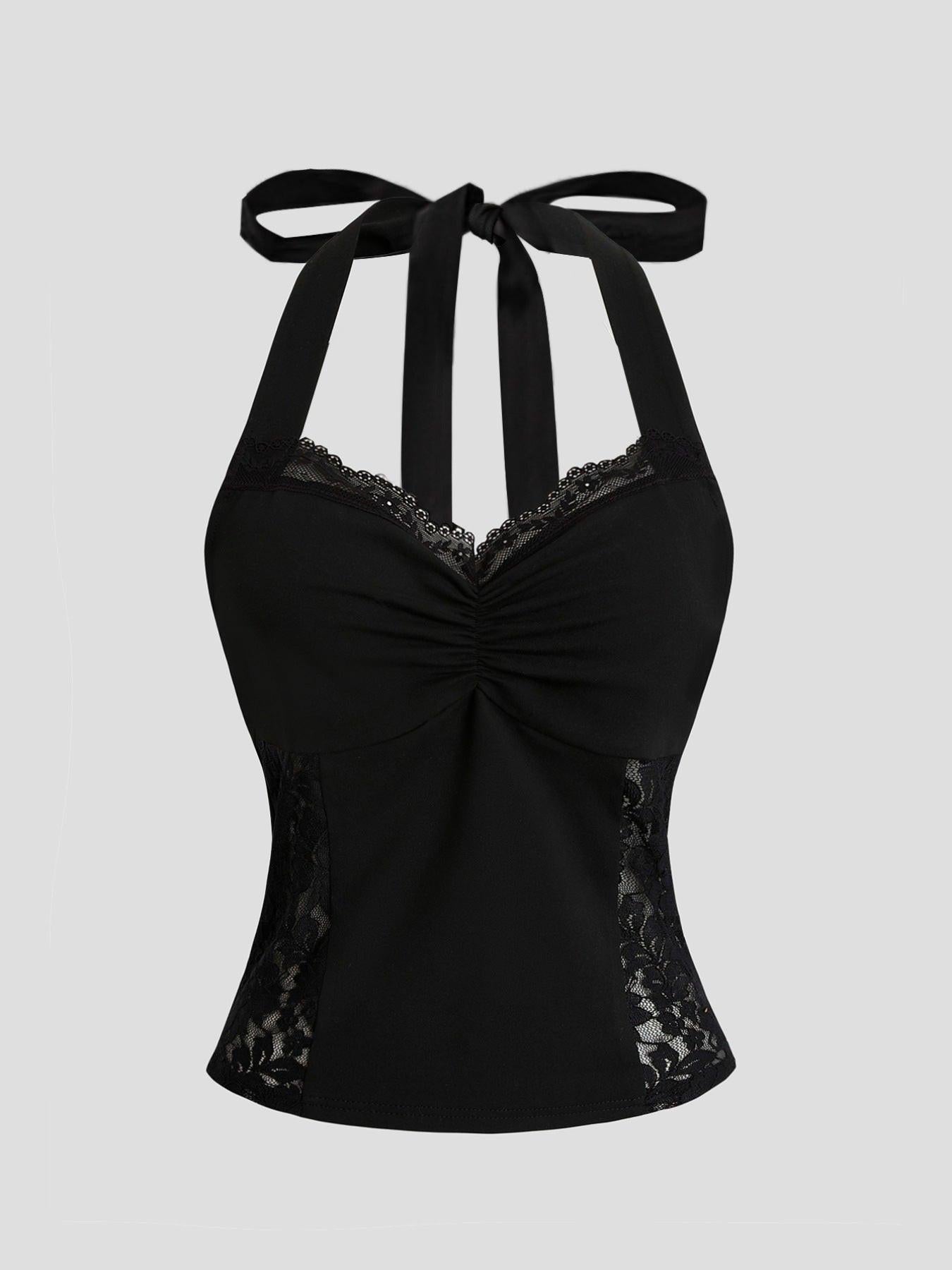 Lace Halter Neck Cami