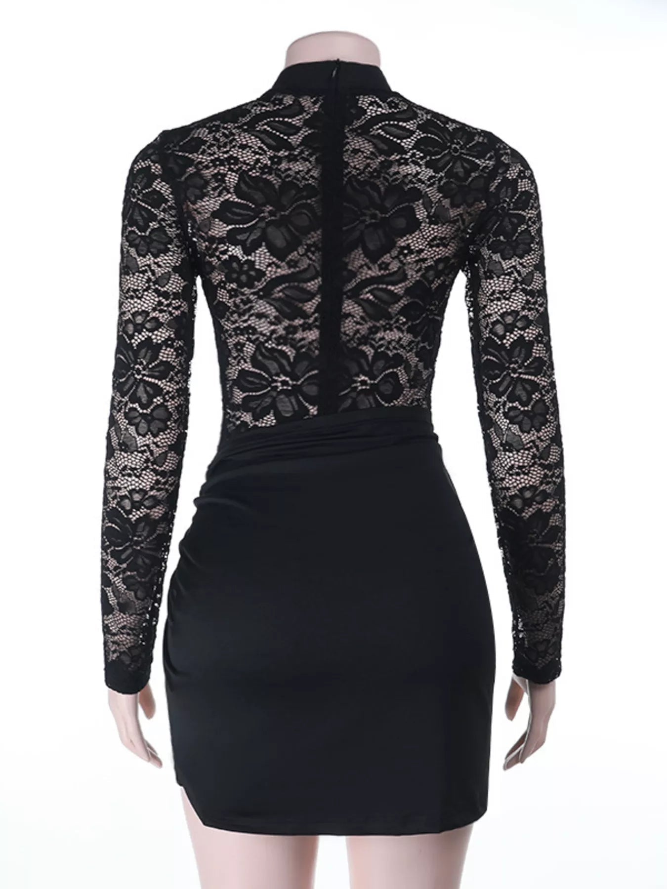 Lace Long Sleeve Bodycon Mini Dress