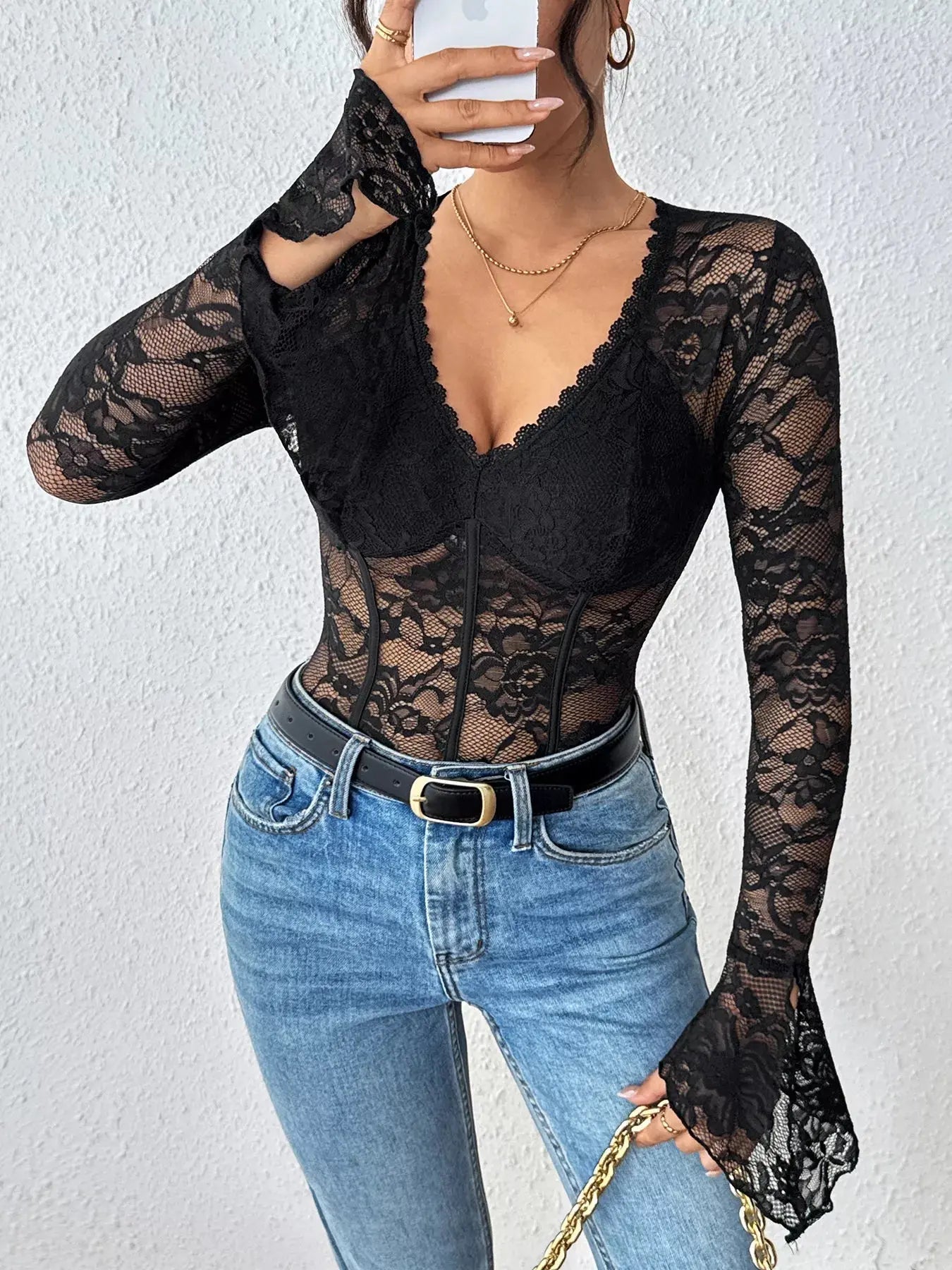 Lace Long Sleeve Bodysuit