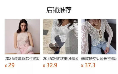 Lace Round Neck Long Sleeve Top