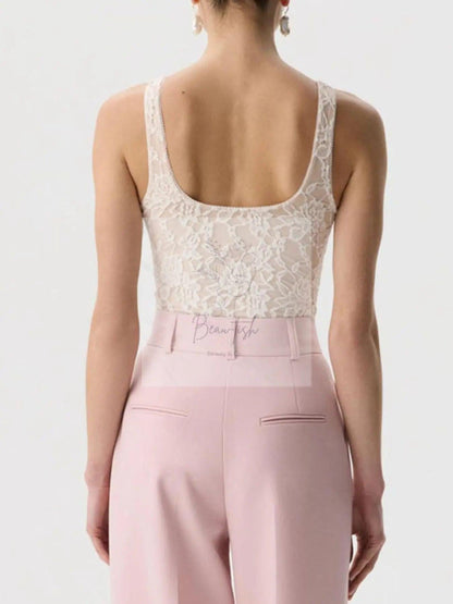 Lace Round Neck Tank