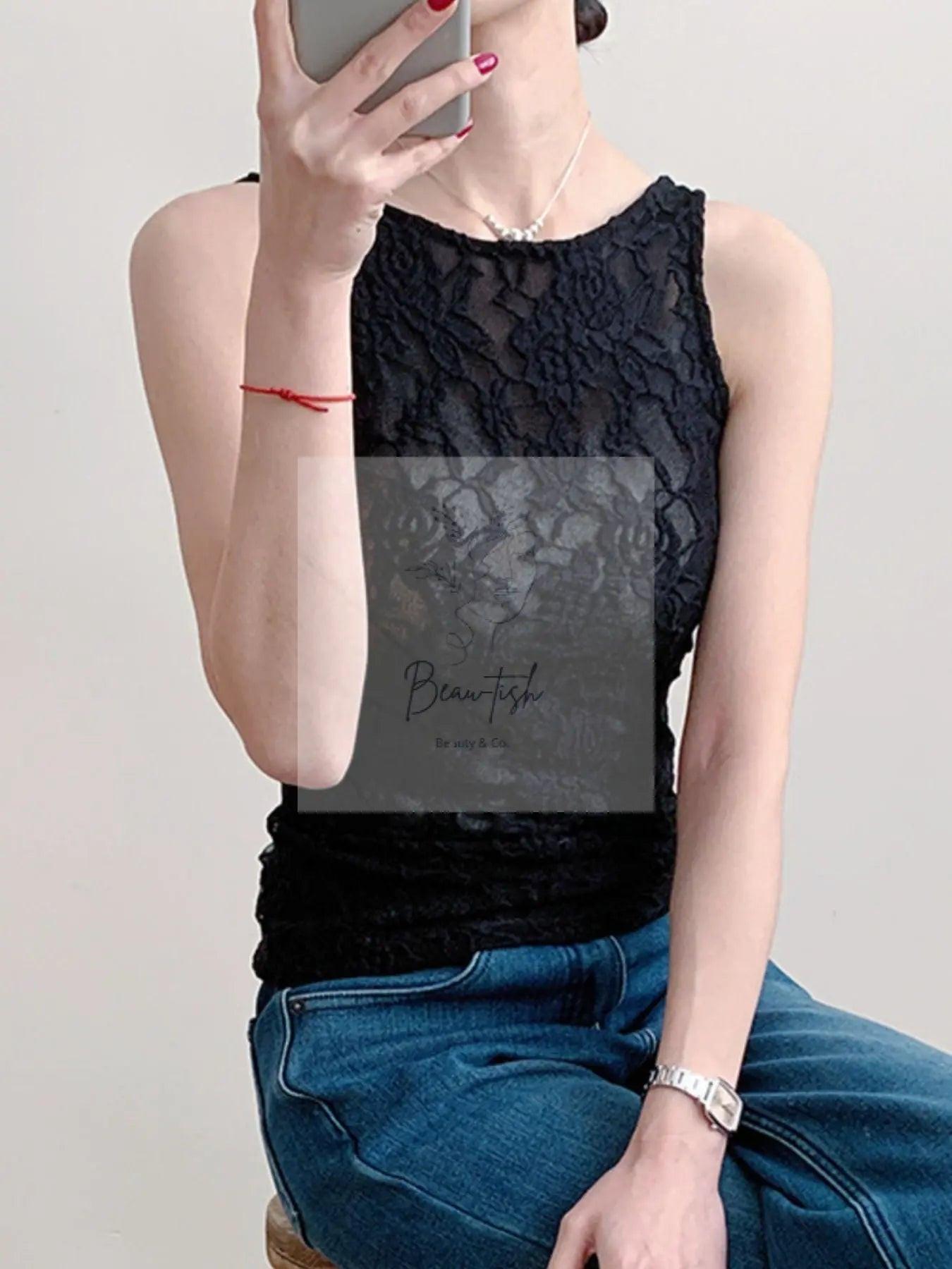 Lace Round Neck Tank