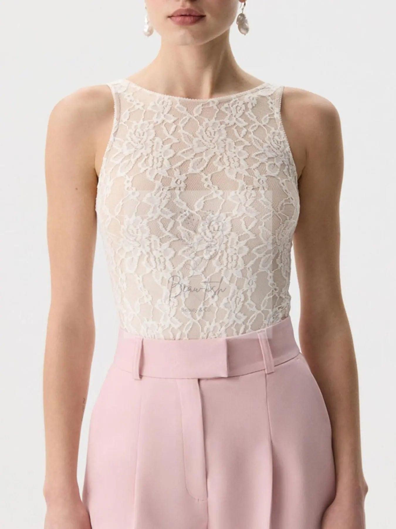 Lace Round Neck Tank