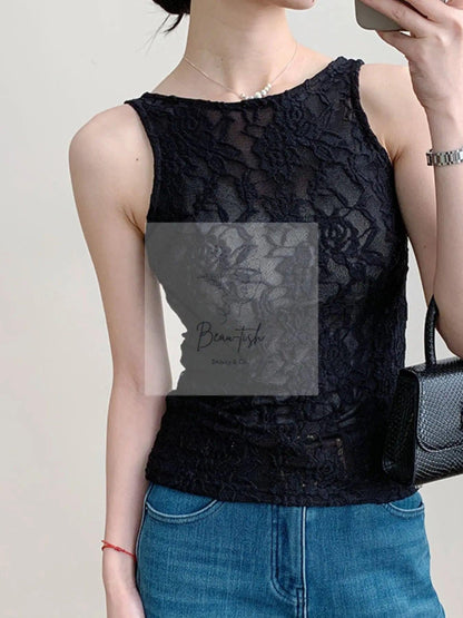Lace Round Neck Tank