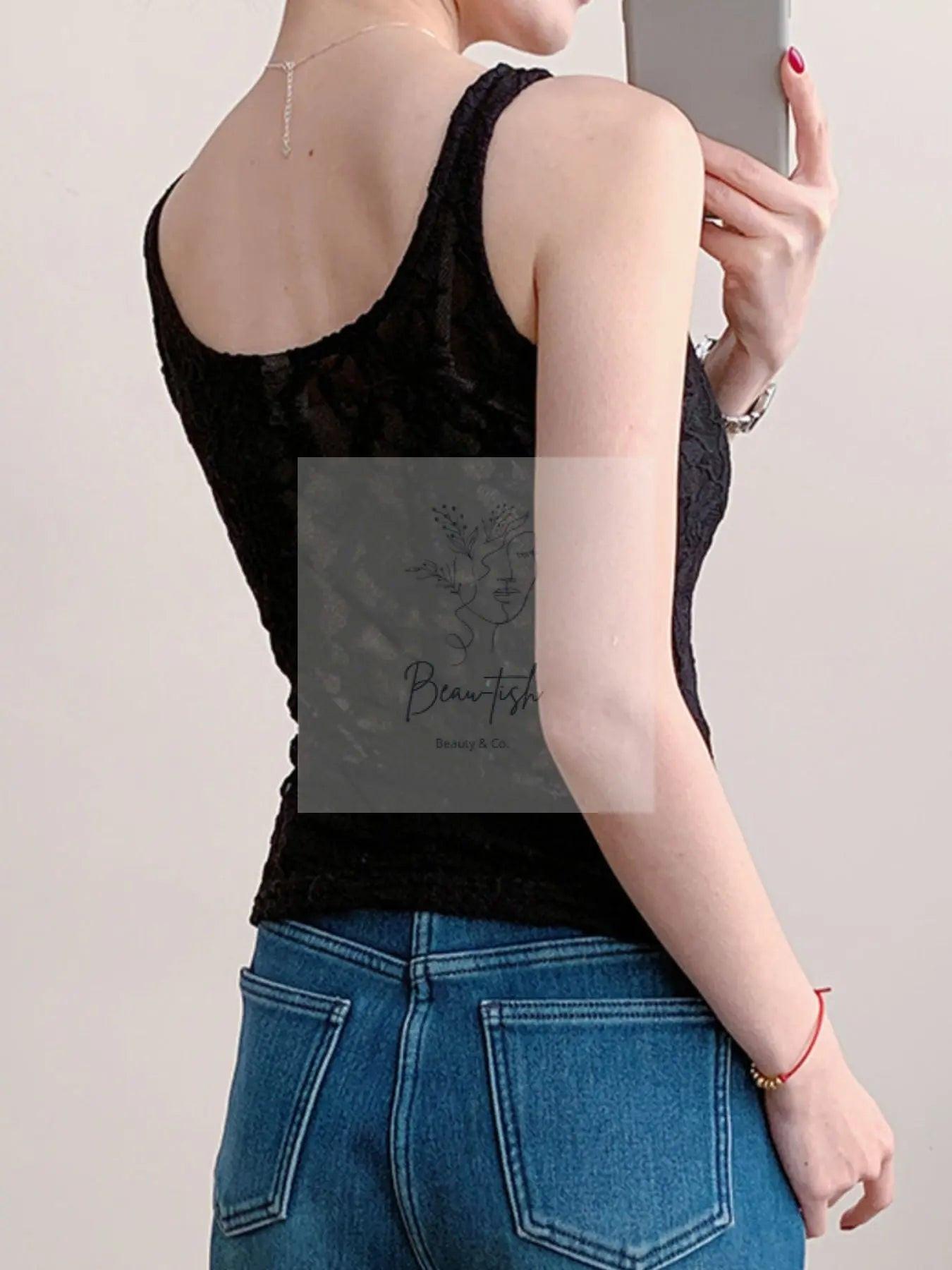 Lace Round Neck Tank