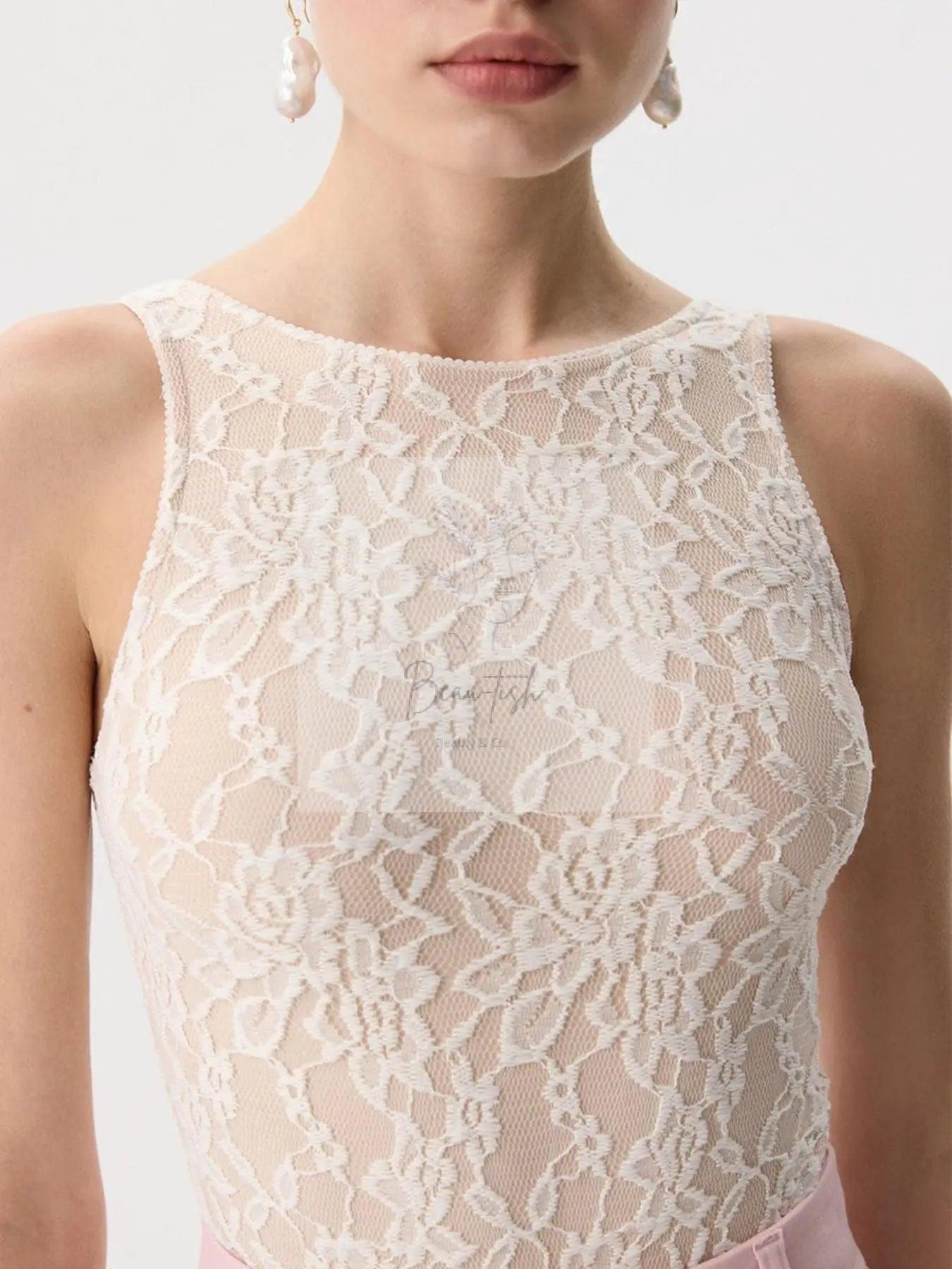 Lace Round Neck Tank