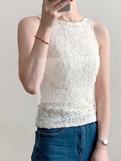 Lace Round Neck Tank