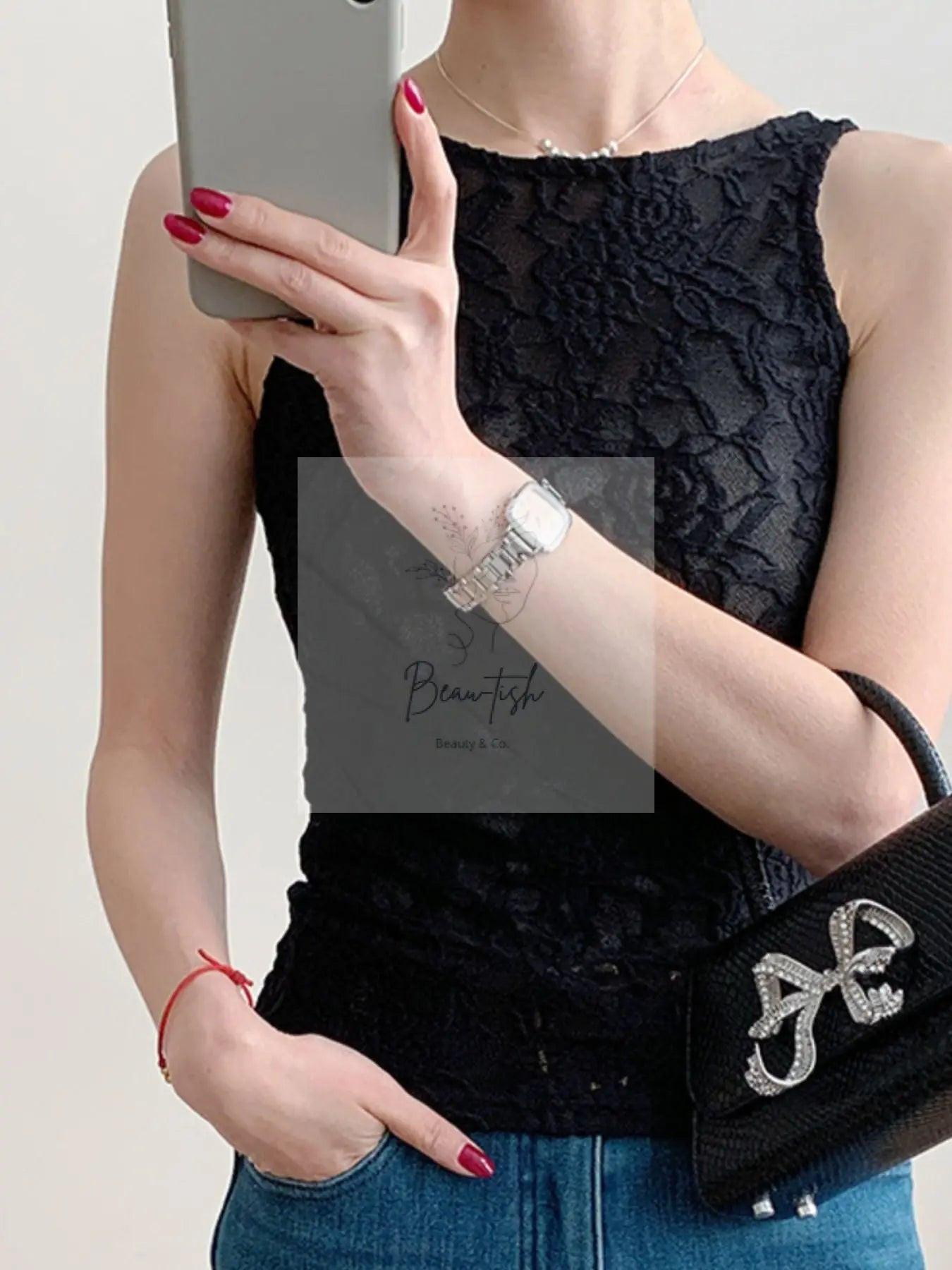 Lace Round Neck Tank