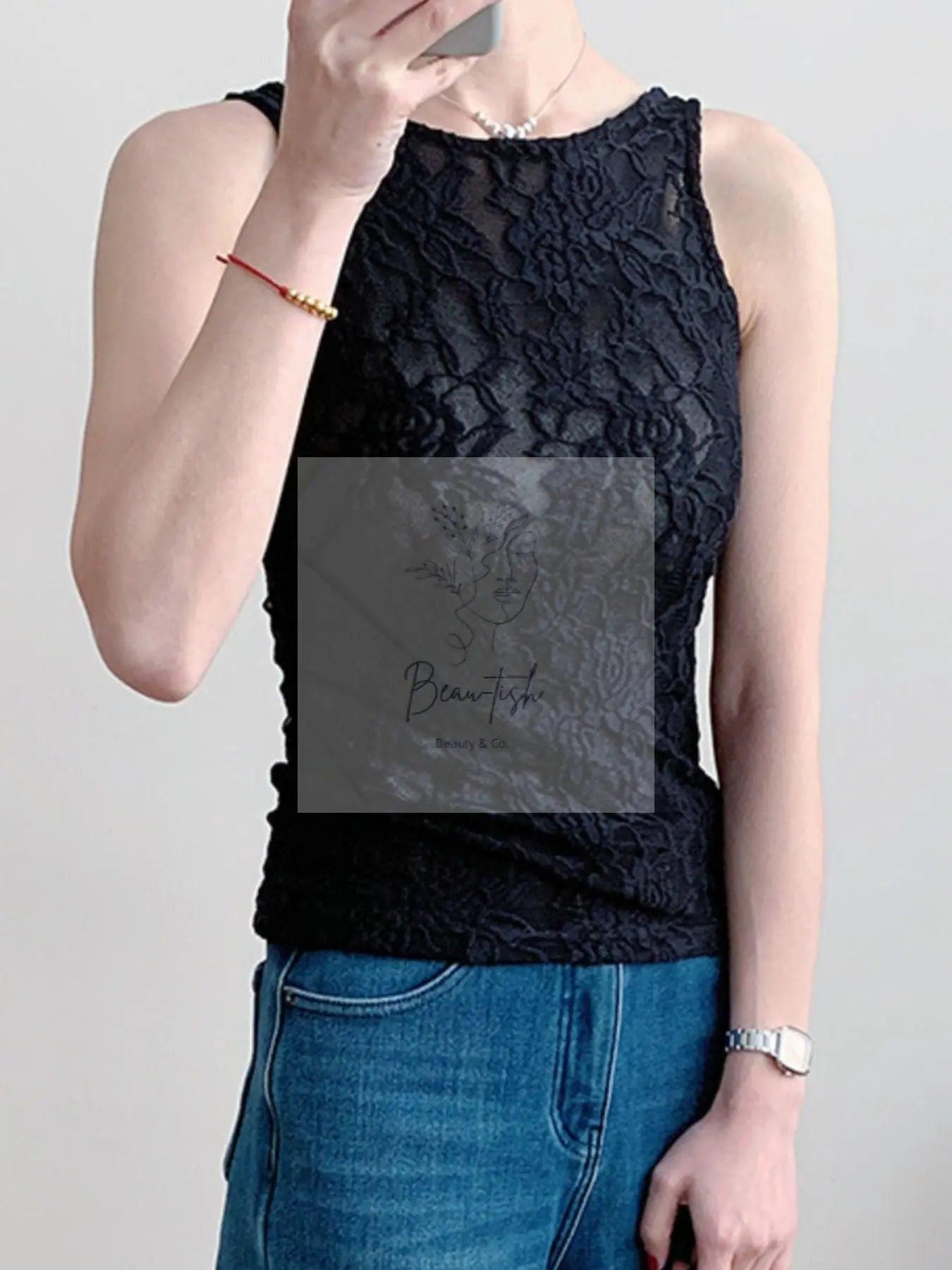 Lace Round Neck Tank