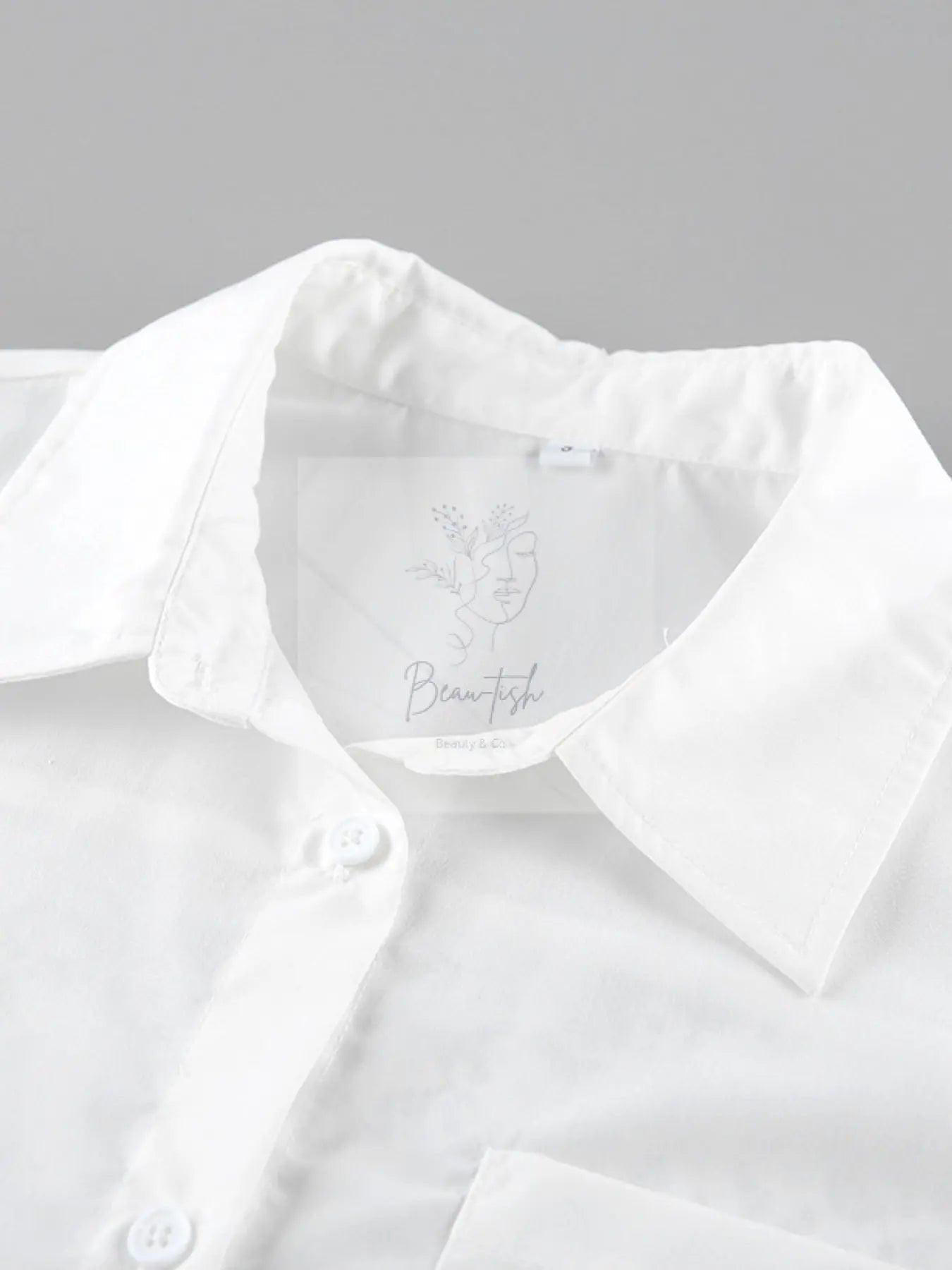 Lace Sleeve Button-Down Shirt