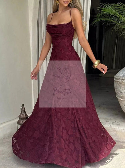 Lace Spaghetti Strap Maxi Dress