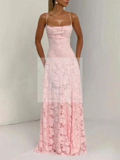 Lace Spaghetti Strap Maxi Dress