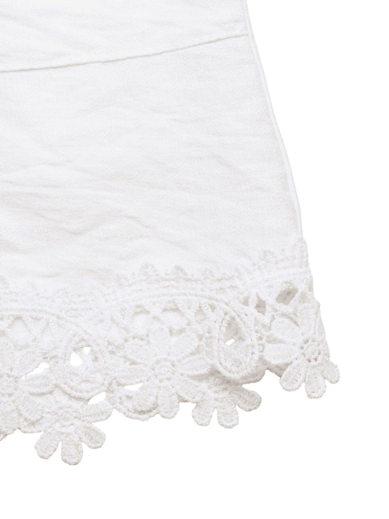 Lace Trim Drawstring Waist Shorts