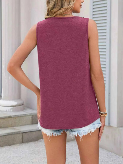 Lace Trim Sleeveless Tank Top
