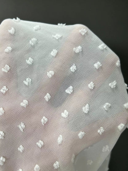 Lace Trimmed Swiss Dot Shirt