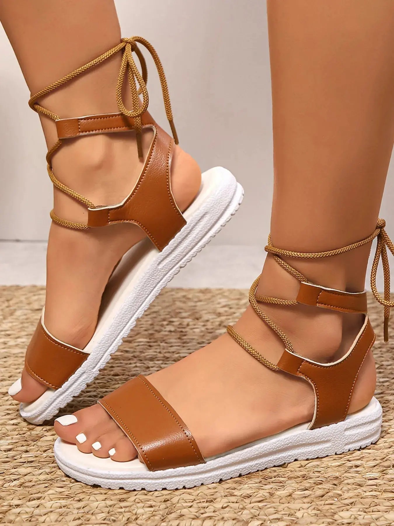 Lace - Up Open Toe Sandals