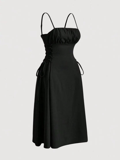 Lace-Up A-Line Cami Dress