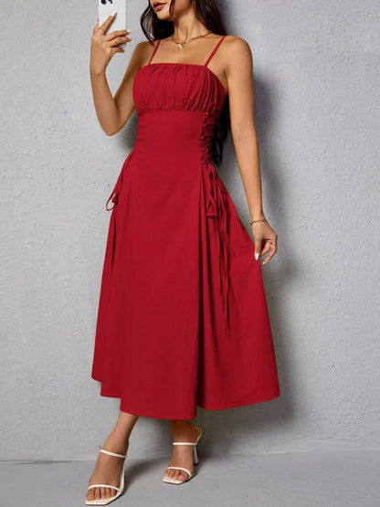 Lace-Up A-Line Cami Dress