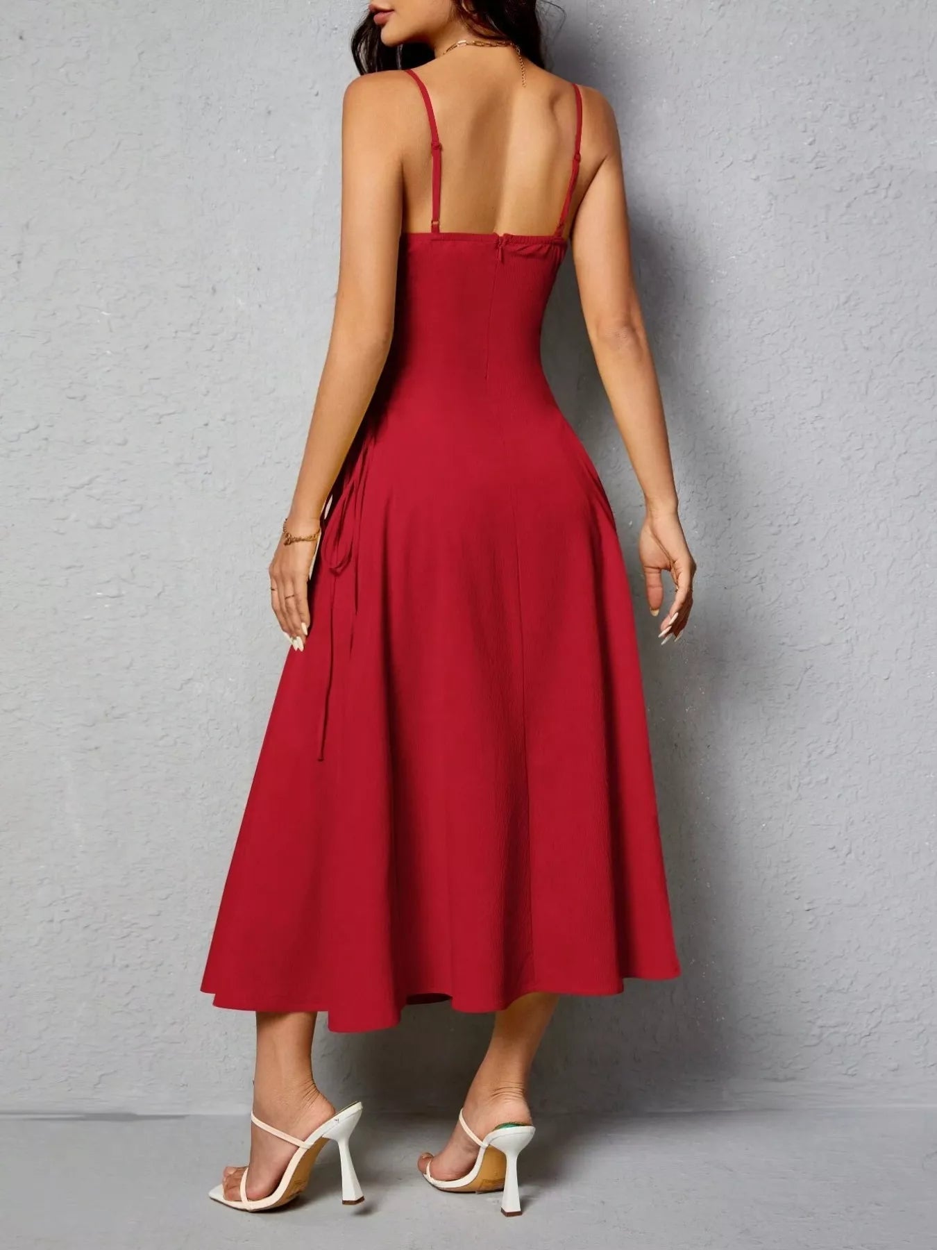 Lace-Up A-Line Cami Dress