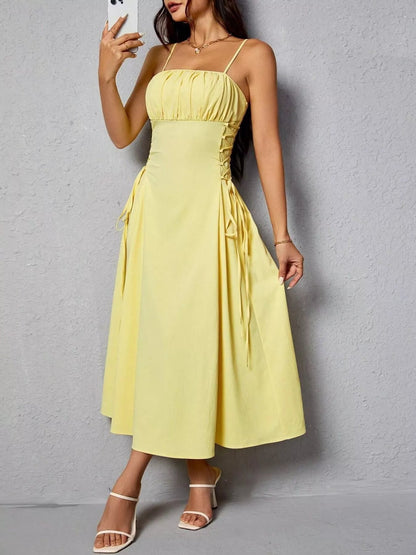 Lace-Up A-Line Cami Dress