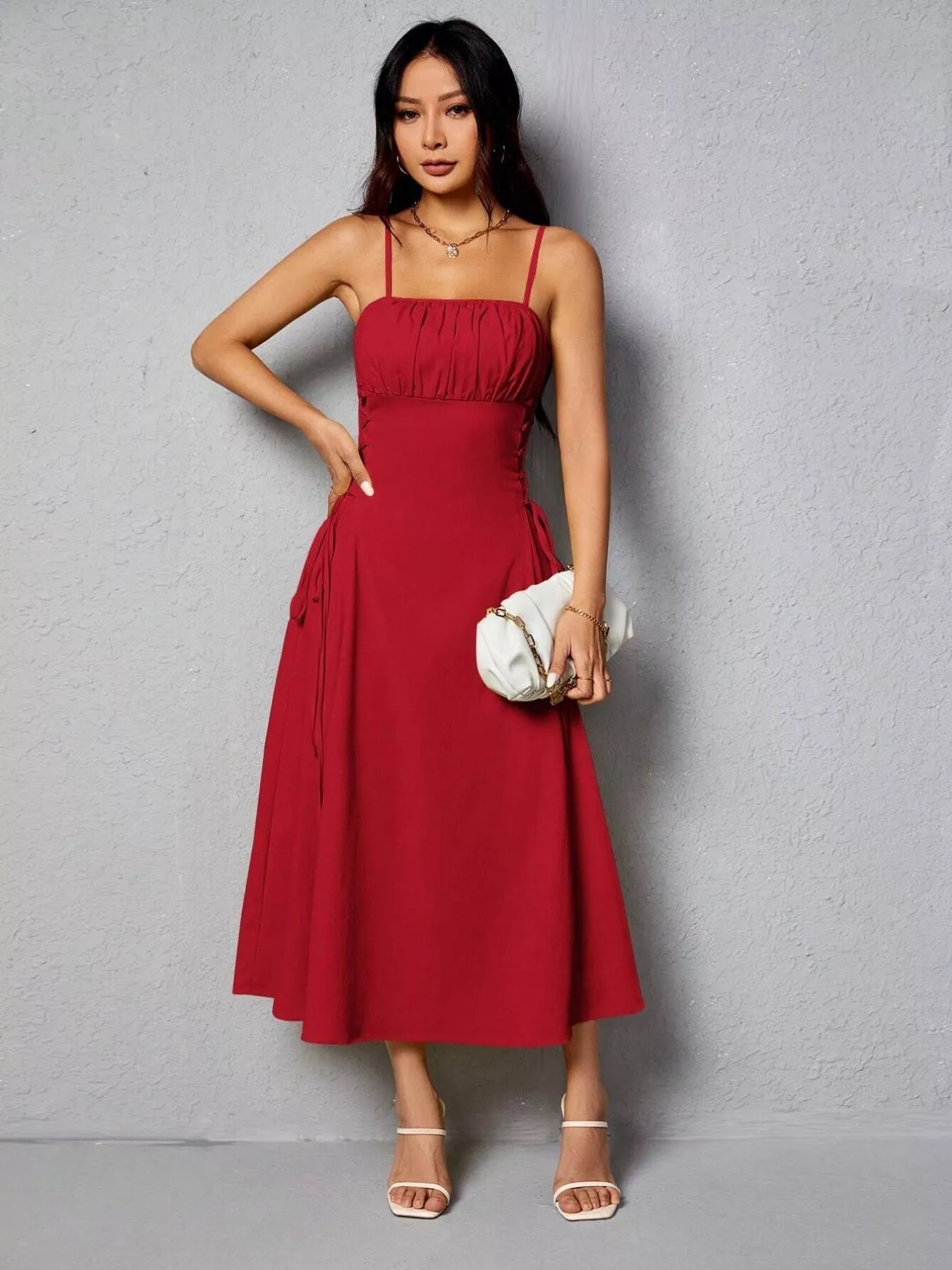 Lace-Up A-Line Cami Dress