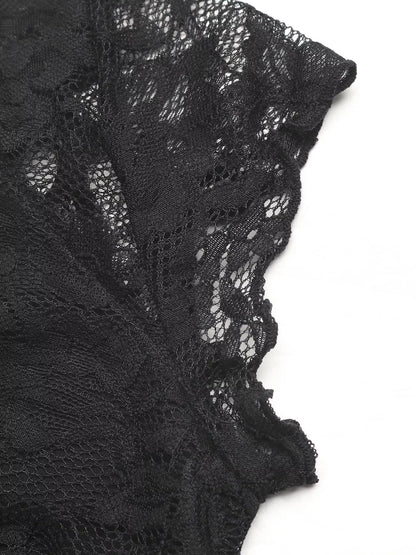 Lace V-Neck Slim Fit T-Shirt