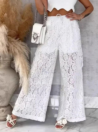 Lace Wide-Leg Pants