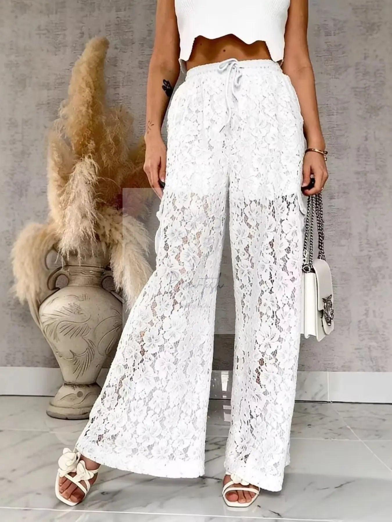 Lace Wide-Leg Pants