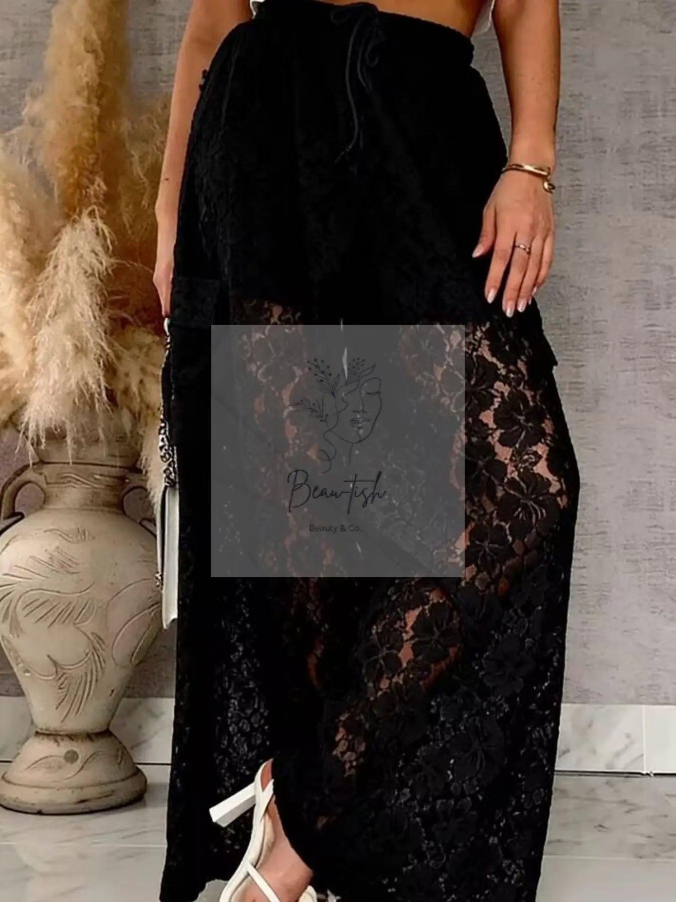 Lace Wide-Leg Pants
