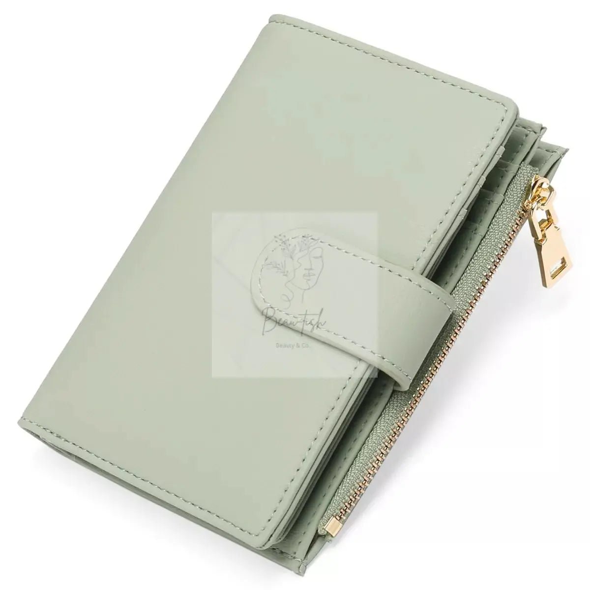 Leather Bifold Wallet with Zipper