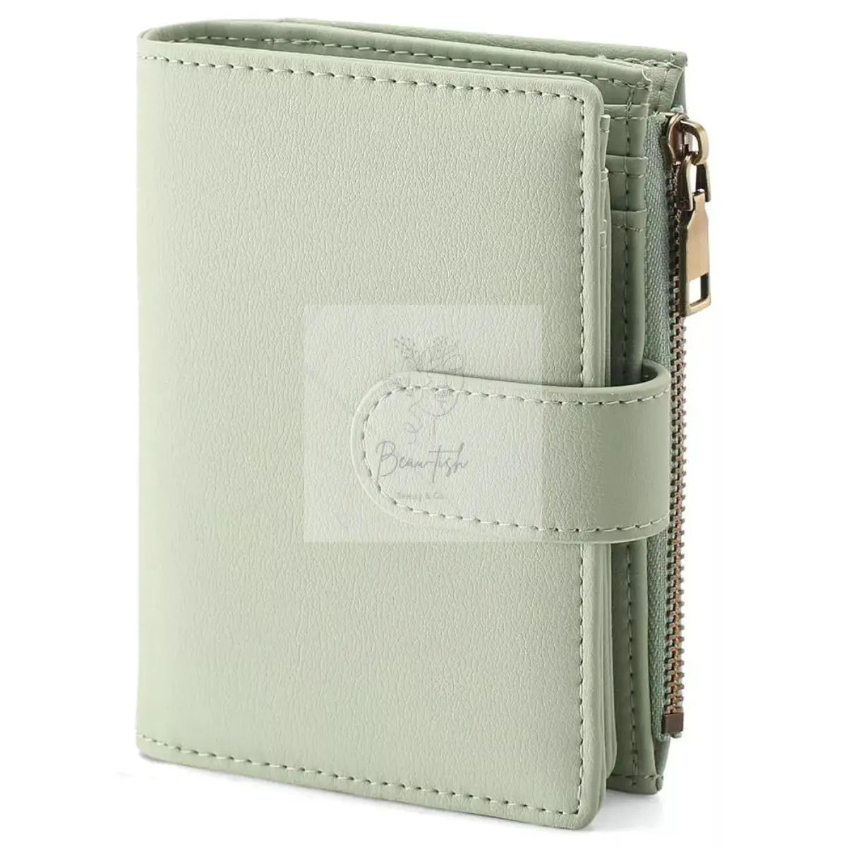 Leather Bifold Wallet with Zipper