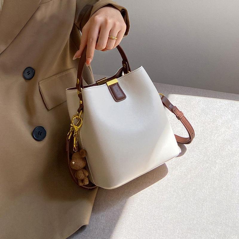 Leather Bucket Crossbody Bag
