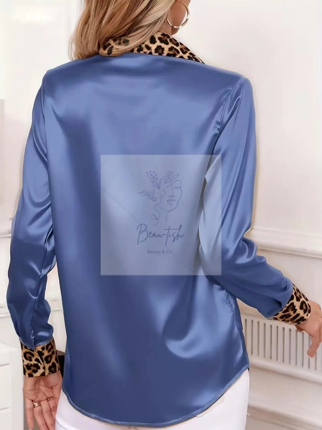 Leopard Button Up Long Sleeve Shirt