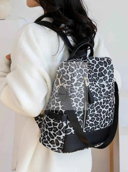 Leopard Print Backpack Bag