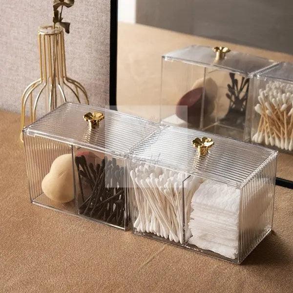 Makeup Storage Organizer Bathroom Jar Cotton Swabs Storage