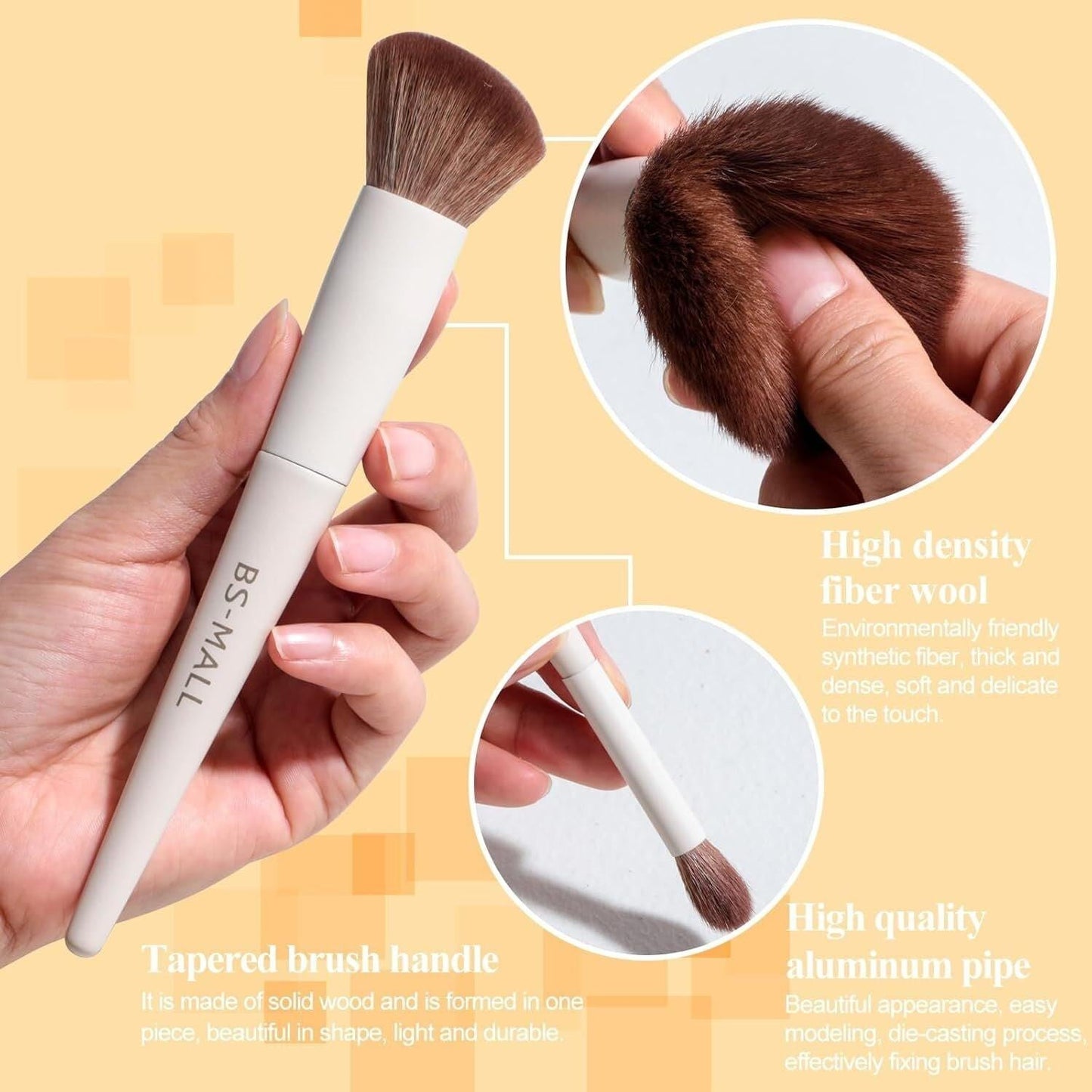 Matte Beige Makeup Brush Set (18-Piece): Professional, Cruelty-Free for Foundation, Blush & Eyeshadow