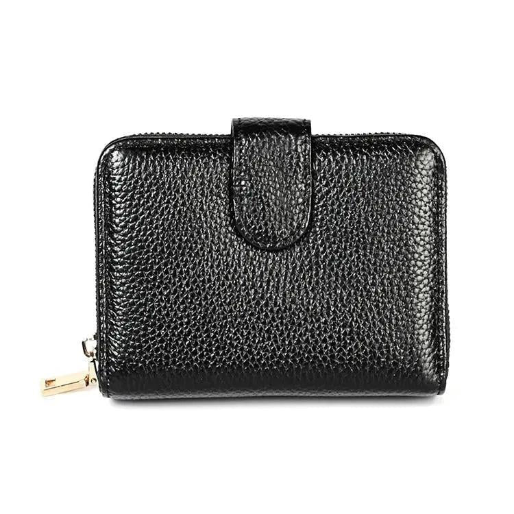 Men Anti-magnetic Leather Rfid Wallet - Black - Black