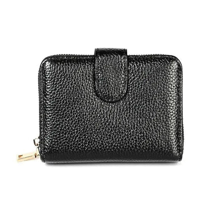 Men Anti-magnetic Leather Rfid Wallet - Black - Black