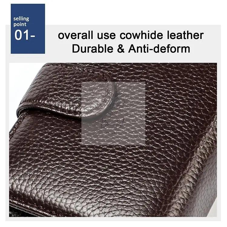 Men Anti-magnetic Leather Rfid Wallet - Black - Black