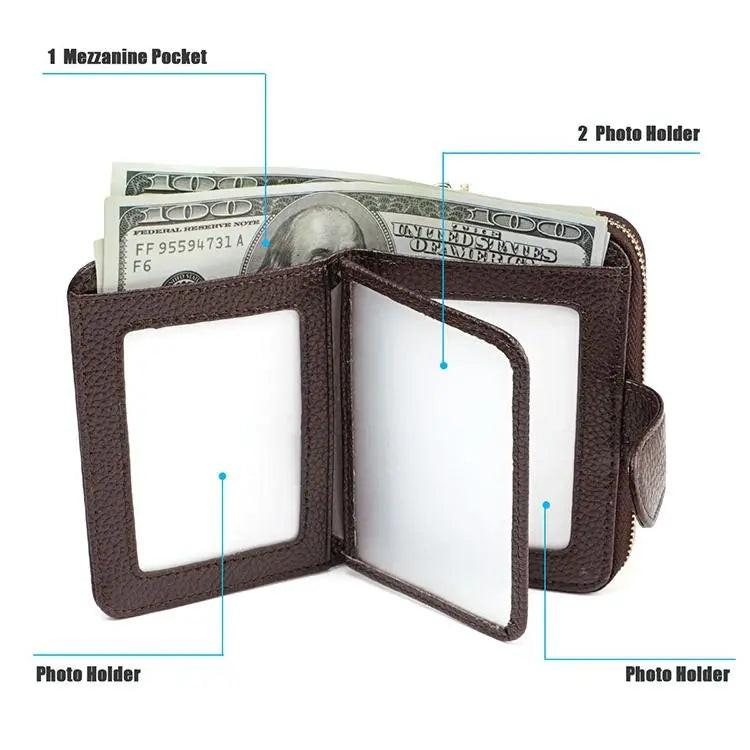 Men Anti-magnetic Leather Rfid Wallet - Black - Black