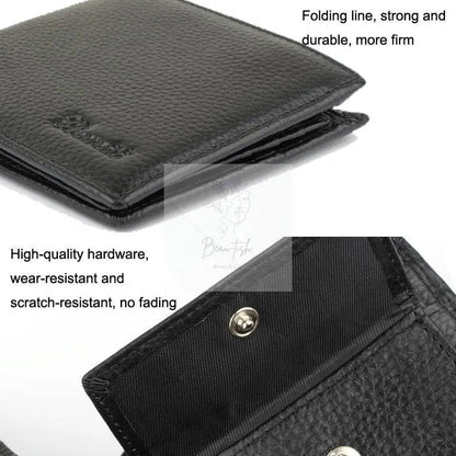 Men Leather Coin Wallet with Rfid Protection