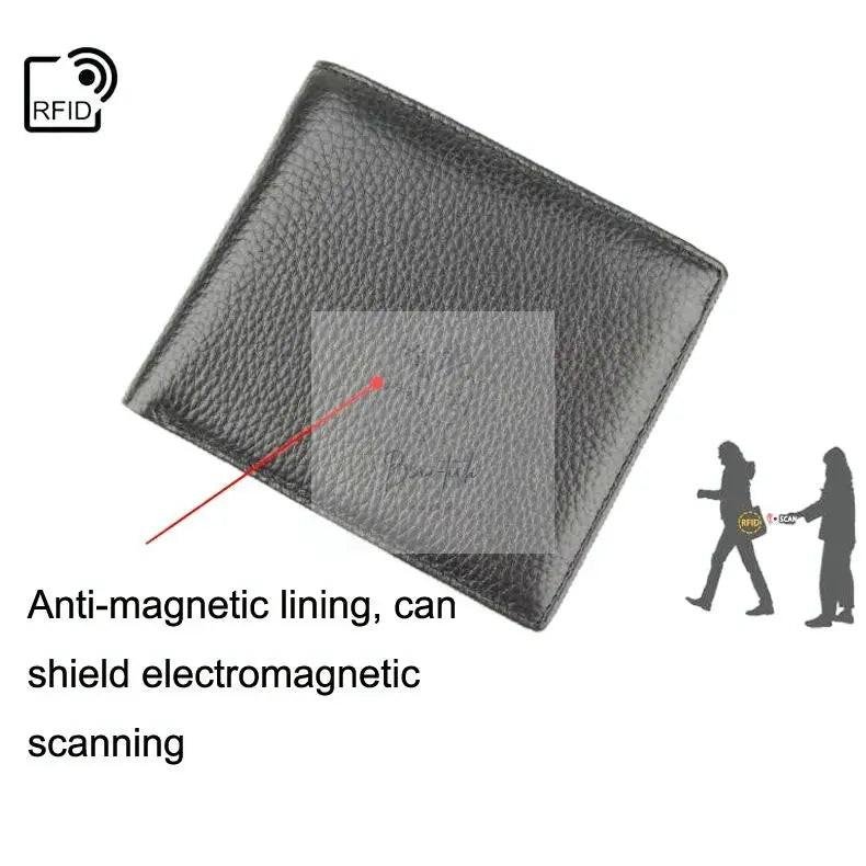 Men Leather Coin Wallet with Rfid Protection
