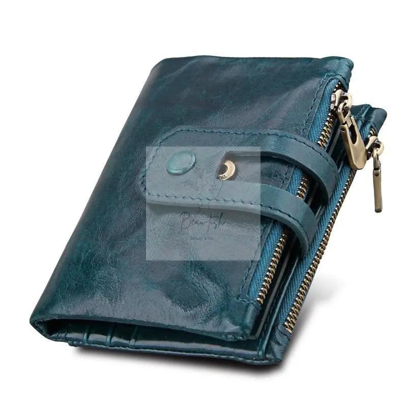 Men Rfid Blocking Cowhide Leather Wallet - Crazy Horse Texture - Ccb1083C