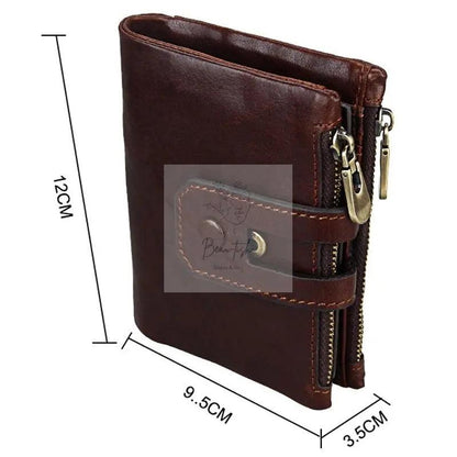 Men Rfid Blocking Cowhide Leather Wallet - Crazy Horse Texture - Ccb1083C