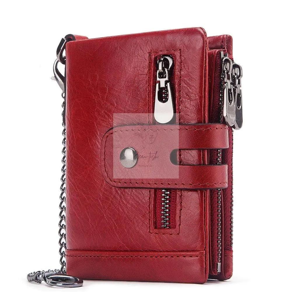 Men Rfid Leather Tri-fold Wallet - Secure & Stylish - Black