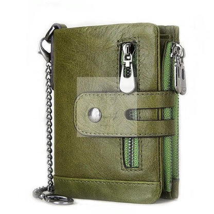 Men Rfid Leather Tri-fold Wallet - Secure & Stylish - Black